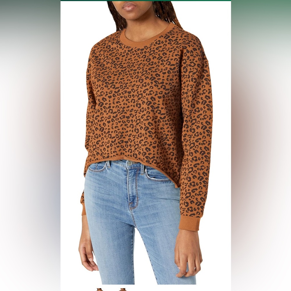BlankNYC Cheetah print Crop Sweatshirt GUC